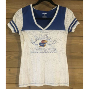 Womens Tee Shirt KU JAYHAWKS Royal Blue/ WHITE LACE MEDIUM